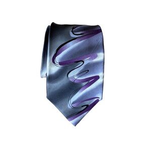 J. Garcia Purple and Gray Swirl Silk Tie